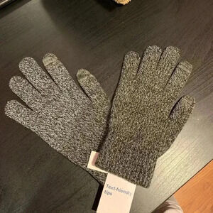 Gray Gloves Text Friendly NWT